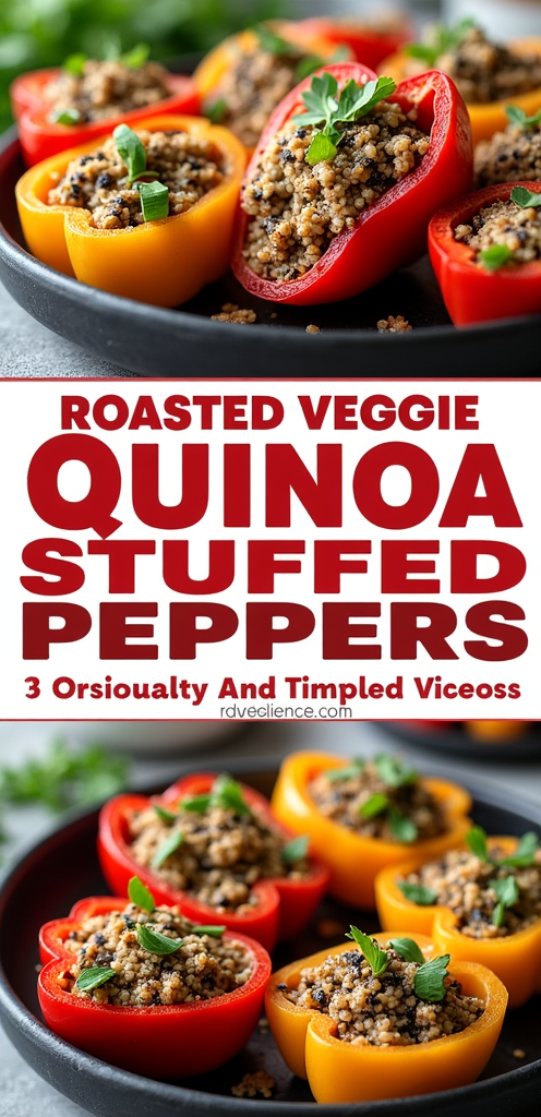 While quick meals often lack nutrition, Roasted Veggie and Quinoa-Stuffed Peppers offer both convenience and health benefits. You’ll appreciate how this dish balances vibrant flavors with wholesome ingredients, making it an ideal choice for busy weeknights. Plus, the customizable nature of this recipe means you can tailor it to your taste preferences and dietary needs. But what makes these stuffed peppers truly stand out among other options, and how can you elevate them even further?